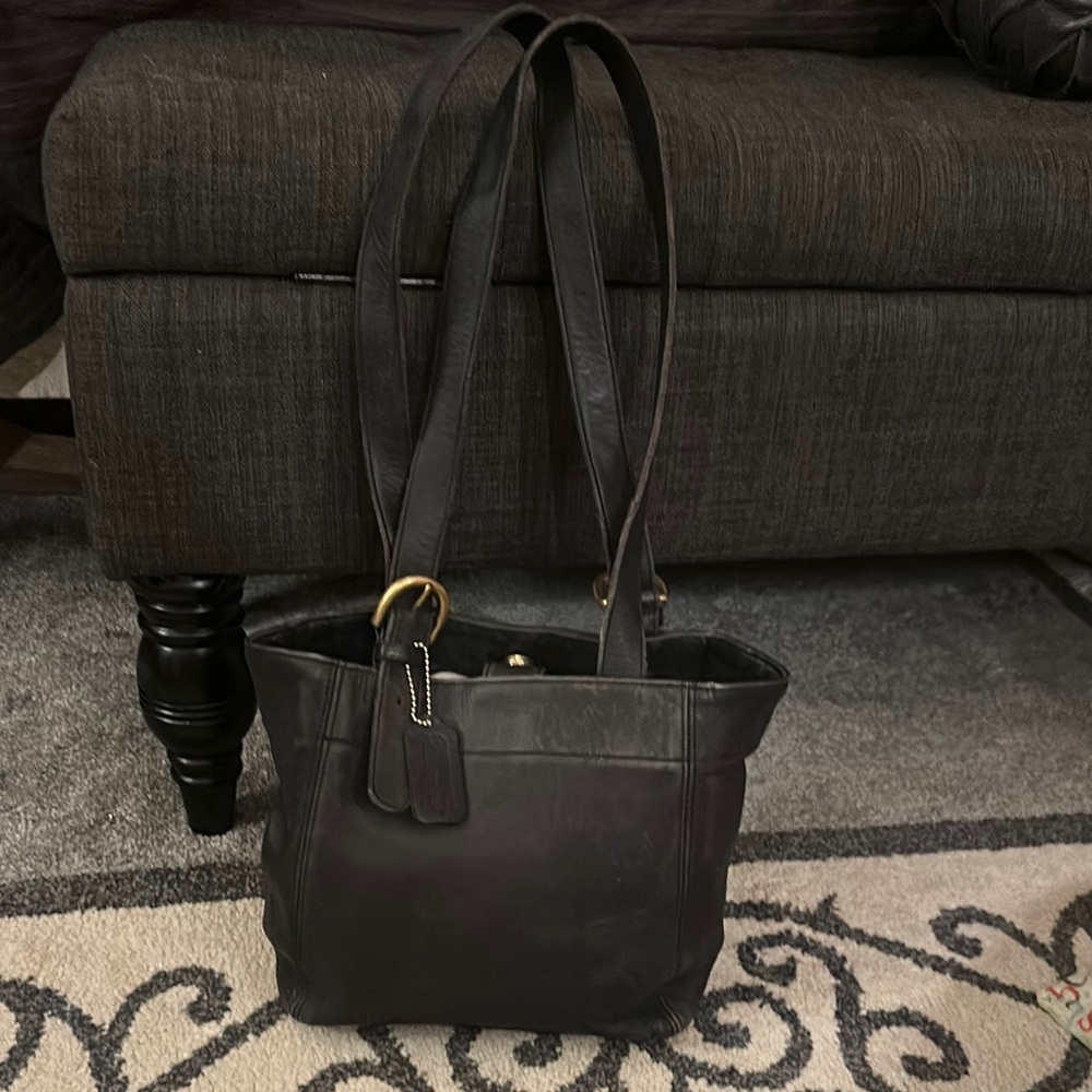 Vintage Coach SoHo Wavery Black Leather Handbag